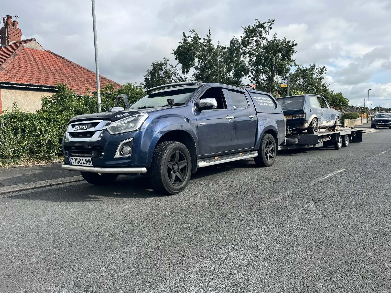 Restoration project car loaded for transport Lancashire Motor Movers Lancashire